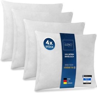 LILENO HOME 4er Set Kissenfüllung 80x80 cm - 40°C waschbares Innenkissen geeignet für Allergiker - Polyester Kisseninlet als Couchkissen, Sofa Kissen, Cocktailkissen und Kopfkissen