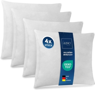 LILENO HOME 4er Set Kissenfüllung 80x80 cm - 40°C waschbares Innenkissen geeignet für Allergiker - Polyester Kisseninlet als Couchkissen, Sofa Kissen, Cocktailkissen und Kopfkissen