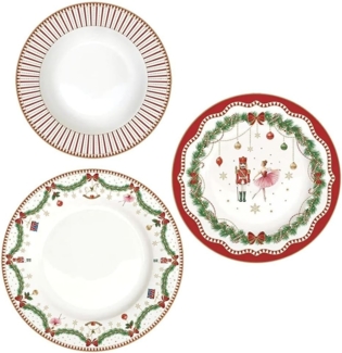 EasyLife Suppenteller Magie de Noel, Handwäsche Empfohlen, Weiß, Motiv: Weihnachten