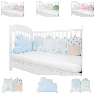 Kikkaboo Babykissen-Set 5-tlg. Plüsch Jersey Einzelkissen Maße 35 x 30 x 7 cm blau