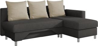 Ecksofa Tom, Seite: Rechts, Farbe: Suedine 4001 + Suedine 4001 + Suedine 1009