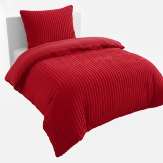 Kuscheli Wendebettwäsche 155x220 + 80x80 cm Cashmere Touch Bettwäsche, atmungsaktiv, Mikrofaser, 2 teilig, Für Allergiker geeignet, pflegeleicht, angenehm weicher Stoff