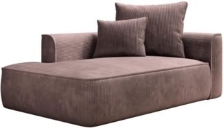 Vente-unique - Recamiere - linksseitig - Cord - Rosa - PINETA