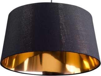 'Kallar' Hängeleuchte Schwarz und Gold runder Stoffschirm Minimalistisches Design