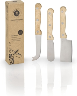 Buddy's Käsemesser Buddy´s Blades, Edelstahl, Griffe aus Holz, für Rechts-/Linkshänder geeignet, 3-teilig