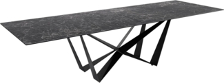 Esstisch Edge 300x100cm Keramik Laminam®Nero Greco Anthrazit Spider Flachstahl Schwarz