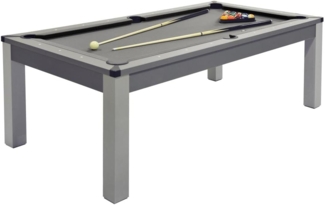 Vente-unique - Multifunktionstisch Billard & Tischtennis - 213 x 112 x 81,5 cm - Grau - BALTHAZAR