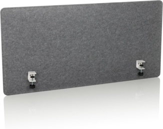 hjh OFFICE Akustik Tischtrennwand 60x120 cm FLEXMIUT 3D Schreibtisch Sichtschutz Büro, Schalldämmender Schreibtischteiler, Stoff Dunkelgrau