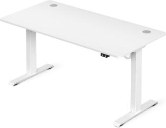 Songmics Höhenverstellbarer Schreibtisch elektrisch, Tischgestell, Schreibtischständer mit Motor, stufenlos verstellbar, 140 x 70 x (73-114) cm, Stahl, weiß LSD012W01