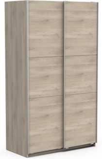 Demeyere Schiebetürschrank mit modernem Kleiderschrank – Farbe Eiche Kronberg & Metall-Finish – 116,5 x 59,8 x 203 cm, Holzwerkstoff