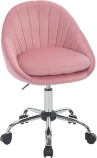 WOLTU Homeoffice Stuhl, Bürostuhl ergonomisch, Schminkstuhl drehbar, Drehstuhl mit Rollen, Schreibtischstuhl 150 kg belastbar, für Arbeitszimmer Schlafzimmer, Samt, Rosa, BS167rs