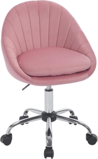 WOLTU Homeoffice Stuhl, Bürostuhl ergonomisch, Schminkstuhl drehbar, Drehstuhl mit Rollen, Schreibtischstuhl 150 kg belastbar, für Arbeitszimmer Schlafzimmer, Samt, Rosa, BS167rs