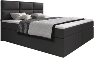 Boxspringbett Carre mit USB-Anschluss 200x200 Schwarz H2 (bis 70kg)