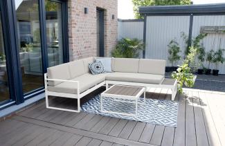 Bellavista Lima Gartenlounge, Aluminium, weiß, für 5 Personen