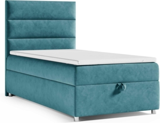 Best for Home Boxspringbett K4 SINGLE mit Bettkasten (Turkis 100x200)