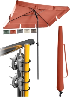 4smile Sonnenschirm Balkon SunnyShade, 200x125 cm, Orange - UPF 50+ Sonnenschirm rechteckig als Sonnenschutz Balkon - SunnyEasy Balkon-Schirm mit 2 x Sonnenschirmhalter + Sonnenschirmhülle