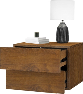 ML-DESIGN Nachttisch Kommode hängend mit 2 Schubladen Holzwerkstoff Wandmontage (1-St), Nachtschrank Braun mit griffloses öffnen Wandregal 42x29x30cm