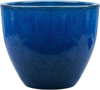 Blumentopf aus Keramik Modell "EggPot" 22cm in Royal Blau mit Teller