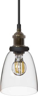 LED-Leuchtmittel B.K.Licht Pendelleuchte Vintage Glas Messing Antik Ø14cm max. 60W E27