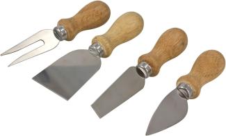 HIT Trading Käsemesser KÄSEBESTECK 4er Set Käsemesser Käseschneider Käsegabel 02, Käse Messer Gabel Besteck