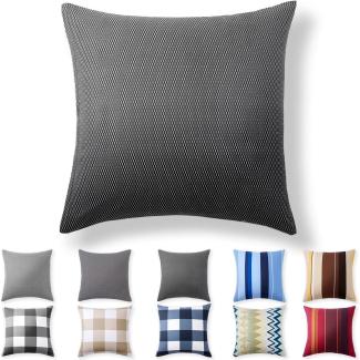 Alreya Renforcé Kissenbezug 80x80 cm - 100% Baumwolle mit YKK Reißverschluss, Superweicher Kopfkissenbezug 80x80, Kissenhülle, Schwarze/Graue Diamanten, nur Kissenbezug