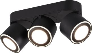 Trio Leuchten LED Deckeneinbau u. Aufbauleuchte Taurus 652910332, Metall Schwarz matt, inkl. 3x 3.