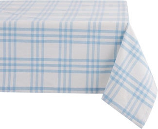 DII Home Sweet Farmhouse Tischdecke, kariert, 132x132 cm, Hellblau