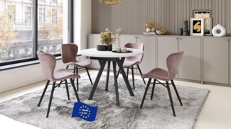 designimpex Esstisch Design Esstisch Aldo ausziehbar 90 cm bis 145 cm rund Esszimmer Tisch, Esstisch, Esszimmertisch, Tisch, Ausziehtisch, Küchentisch, Esszimmer