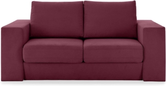 LOOKS by Wolfgang Joop Looks V-1 Designer Sofa mit Hockern, 2 Sitzer Couch, Funktionssofa, rot, Sitzbreite 140 cm