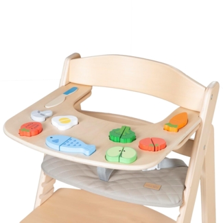 roba® Hochstuhltablett Montessorri Essbrett mit Spielelementen - Spielbrett, Passend für Hochstuhl Sit Up Flex - 9 Spielelemente - ab 6 Monaten