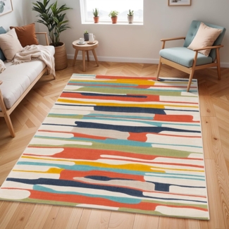 Livabliss Teppich HOUSTON, rechteckig, Höhe: 11 mm, Skandi Design, Modern Boho Kurzflor Wohnzimmerteppich, Schlafzimmer