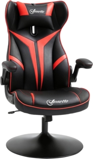 Vinsetto Schreibtischstuhl ergonomischer Gaming Stuhl, mit Wippfunktion (Computerstuhl, 1 St), für Wohnzimmer, Rot+Schwarz