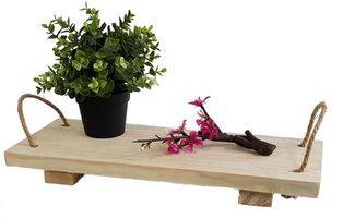 Holz Tablett 50x20cm Serviertablett mit Tragegriffen Servierbrett Deko Tablett