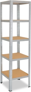 shelfplaza HOME 200 x 45 x 45 cm Schwerlastregal in grau-verzinkt mit 5 Böden und 175 kg Traglast pro Boden