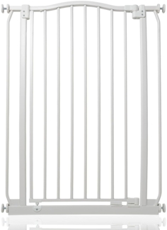 Safetots Extragroßes Treppenschutzgitter mit gebogenem oberen Teil, 71cm - 80cm, Mattweiß, Extra Hoch 100cm in der Höhe, Treppenschutzgitter mit Druckbefestigung, Babygitter für Türen