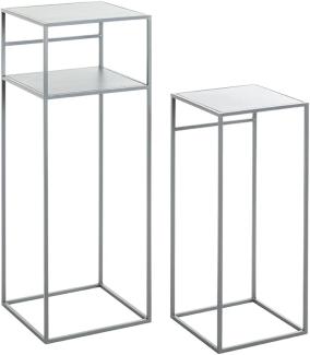 Beistelltisch >25107< (2er Set) in grau, Metall - 26x63x26cm (BxHxT)