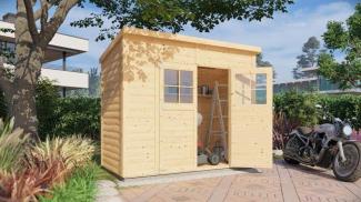 Alpholz Gerätehaus Alster Gerätehaus aus Holz Geräteschrank mit 14 mm Wandstärke Gartenhaus mit Montagematerial