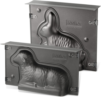 Zenker Vollbackformen Set Lamm und Hase  Backformen für die Osterzeit  900 & 600 ml Füllvolumen  3D Kuchenformen mit Osterlamm und Osterhase als Motiv zum Backen  Leckere Osterdeko