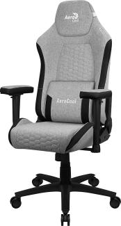 Aerocool CROWNASHGR, Ergonomischer Gaming Stuhl, Verstellbare Kissen, AeroWeave Technologie, Grau