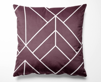 Mako Satin Bettwäsche Urban Geometric brombeer Kissenbezug 40x40 | freundin home collection