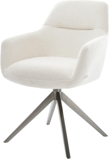 Drehstuhl Pejo-Flex Bouclé Soft Beige Kreuzgestell breit Graphit 360° drehbar Wippfunktion Taschenfederkern