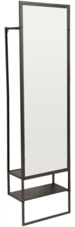 Vente-unique - Garderobe mit Kleiderstange, Spiegel & 1 Ablage - Schwarz - ISALY