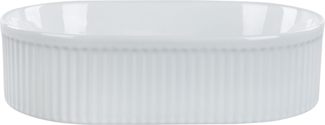 Aufsatzwaschbecken Keramik Rillen-Optik weiß oval 49 x 31 cm GELDO