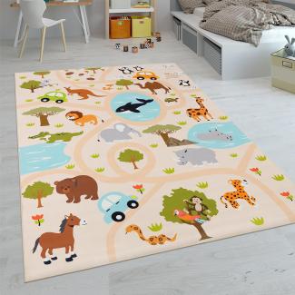 Paco Home Kinderteppich Teppich Kinderzimmer Spielteppich Junge Mädchen Modern rutschfest, Grösse:100x200 cm, Farbe:Bunt 2