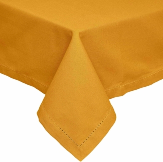 Homescapes Tischdecke Tischdecke senfgelb – 137x178 cm, 100% Baumwolle (1-tlg)