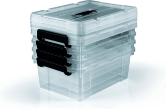 EASYmaxx Aufbewahrungsbox mit Deckel 4er-Set | Sicherer Verschluss dank Klick-Verschluss (8-tlg.) | Transparenter Organizer zum Verstauen | Idealer Haushalts- & Küchenhelfer - Vorratsdosen [BPA-frei]