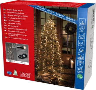 KONSTSMIDE LED-Baummantel Weihnachtsdeko aussen, Christbaumschmuck, 1080-flammig, Micro LED Compactlights Lichterkette mit Ring, 6 Stränge à 180 Dioden