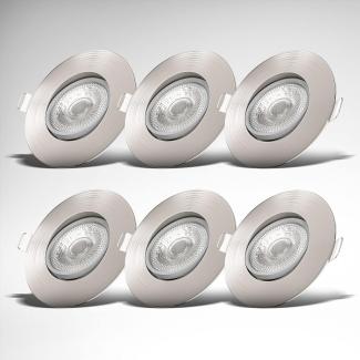 6x LED Einbauleuchte dimmbar Deckenlampe Einbauspots schwenkbar 5W Spot Strahler