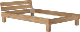 ERST-HOLZ Bett Futonbett 140x200 Buche massiv ohne Rollrost, Buchenholzgeölt