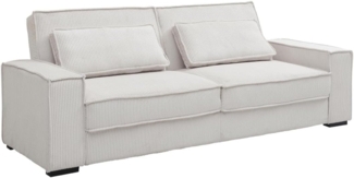 Vente-unique - Sofa 3-Sitzer mit Schlaffunktion - Cord - Beige - FINORO